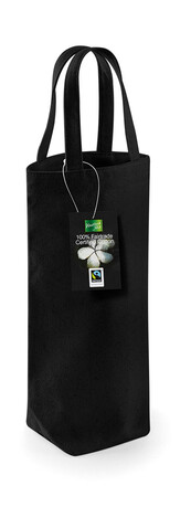 Westford Mill Fairtrade Cotton Bottle Bag, Black, One Size bedrucken, Art.-Nr. 621281010