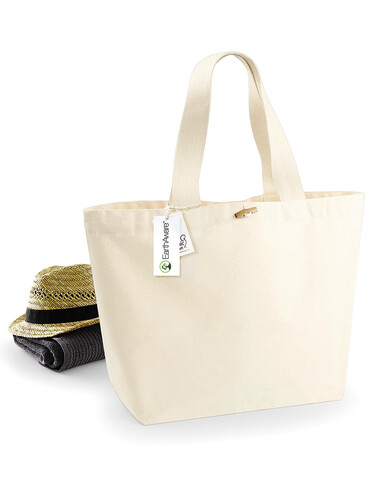 Westford Mill EarthAware™ Organic Marina Tote XL, Black, One Size bedrucken, Art.-Nr. 627281010