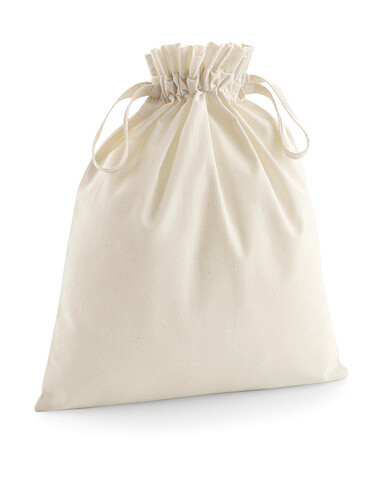 Westford Mill Organic Cotton Drawcord Bag, Black, L bedrucken, Art.-Nr. 632281013