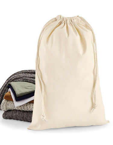 Westford Mill Premium Cotton Stuff Bag, Natural, L bedrucken, Art.-Nr. 648280085