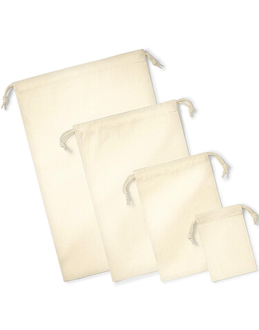 Westford Mill Organic Premium Cotton Stuff Bag, Natural, M bedrucken, Art.-Nr. 663280084