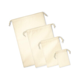 Westford Mill Organic Premium Cotton Stuff Bag, Natural, XS bedrucken, Art.-Nr. 663280082