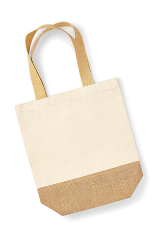 Westford Mill Jute Base Canvas Shopper, Natural, One Size bedrucken, Art.-Nr. 664280080