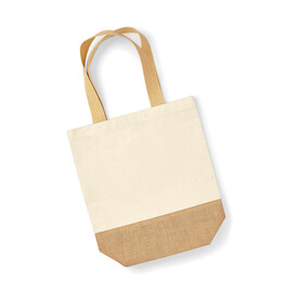 Westford Mill Jute Base Canvas Shopper, Natural, One Size bedrucken, Art.-Nr. 664280080