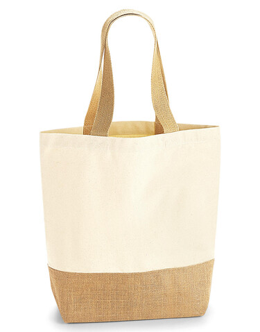 Westford Mill Jute Base Canvas Shopper, Natural, One Size bedrucken, Art.-Nr. 664280080