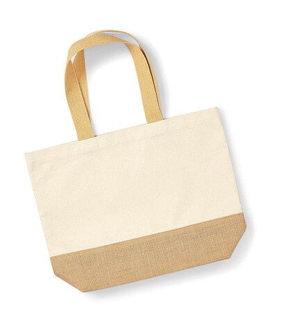 Westford Mill Jute Base Canvas Tote, Natural, One Size bedrucken, Art.-Nr. 665280080