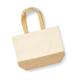 Westford Mill Jute Base Canvas Tote, Natural, One Size bedrucken, Art.-Nr. 665280080