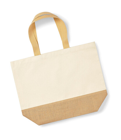 Westford Mill Jute Base Canvas Tote XL, Natural, One Size bedrucken, Art.-Nr. 666280080