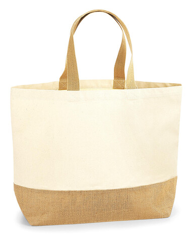 Westford Mill Jute Base Canvas Tote XL, Natural, One Size bedrucken, Art.-Nr. 666280080