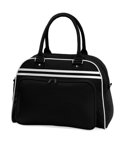 Bag Base Retro Bowling Bag, Black/White, One Size bedrucken, Art.-Nr. 685291500