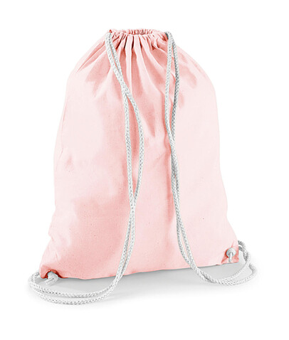 Westford Mill Cotton Gymsac, Pastel Pink/White, One Size bedrucken, Art.-Nr. 698284630