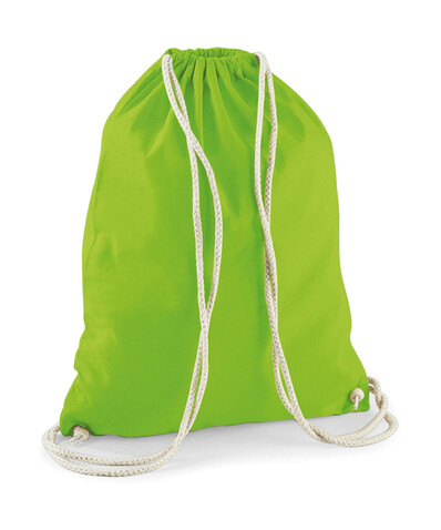 Westford Mill Cotton Gymsac, Lime Green, One Size bedrucken, Art.-Nr. 698285210