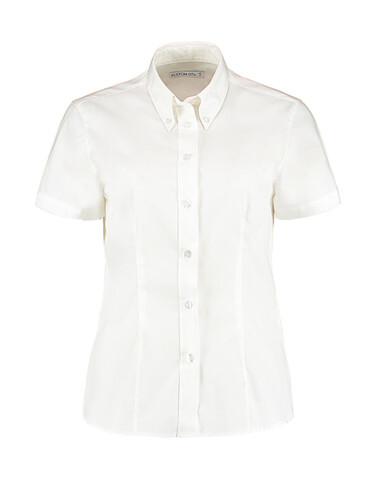 Kustom Kit Women`s Tailored Fit Premium Oxford Shirt SSL, White, S bedrucken, Art.-Nr. 701110002