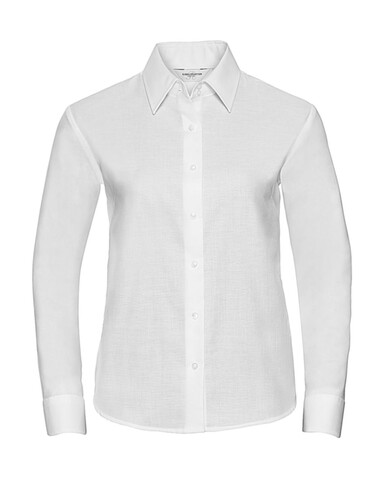 Russell Europe Ladies` Classic Oxford Shirt LS, White, M (38) bedrucken, Art.-Nr. 702000004