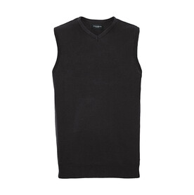 Russell Europe Adults` V-Neck Sleeveless Knitted Pullover, Black, 2XS bedrucken, Art.-Nr. 704001011 Russell Europe Adults` V-Neck Sleeveless Knitted Pullover, Black, 2XS bedrucken, Art.-Nr. 704001011