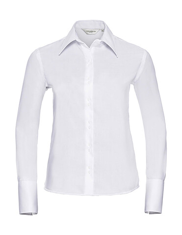 Russell Europe Ladies` Ultimate Non-iron Shirt LS, White, M (38) bedrucken, Art.-Nr. 706000004