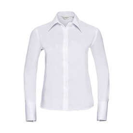 Russell Europe Ladies` Ultimate Non-iron Shirt LS, White, XS (34) bedrucken, Art.-Nr. 706000002
