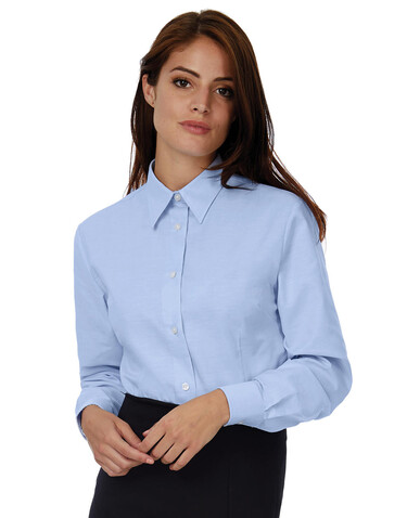 B &amp; C Oxford LSL/women Shirt, Black, 6XL bedrucken, Art.-Nr. 710421011