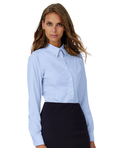 B &amp; C Oxford LSL/women Shirt, Black, 6XL bedrucken, Art.-Nr. 710421011