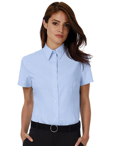 B &amp; C Oxford SSL/women Shirt, Black, XL bedrucken, Art.-Nr. 711421016