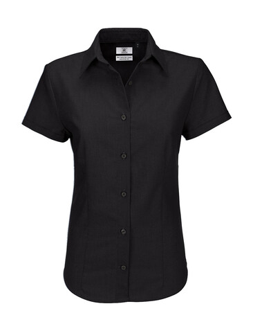 B &amp; C Oxford SSL/women Shirt, Black, XL bedrucken, Art.-Nr. 711421016