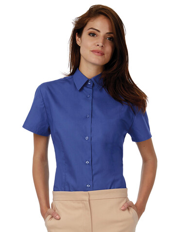 B &amp; C Ladies` Heritage Poplin Shirt - SWP44, Blue Chip, S bedrucken, Art.-Nr. 715422033