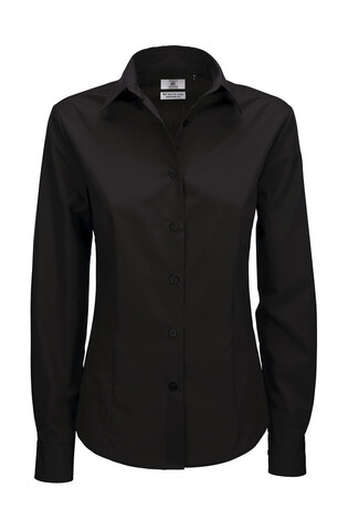 B &amp; C Smart LSL/women Poplin Shirt, Black, XL bedrucken, Art.-Nr. 716421016