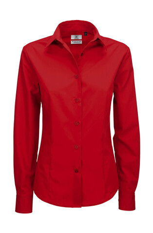 B &amp; C Smart LSL/women Poplin Shirt, Deep Red, M bedrucken, Art.-Nr. 716424064