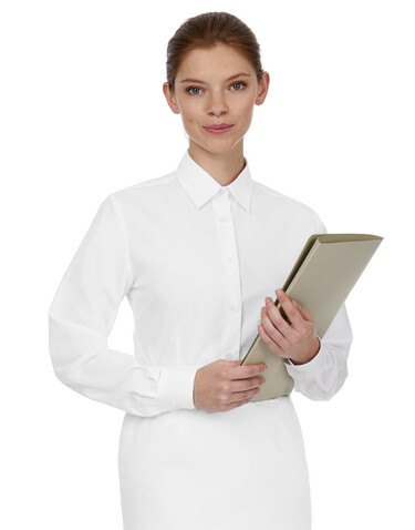 B &amp; C Smart LSL/women Poplin Shirt, White, 4XL bedrucken, Art.-Nr. 716420009