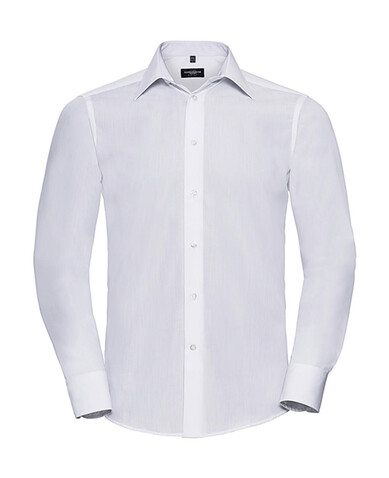 Russell Europe Tailored Poplin Shirt LS, White, 4XL bedrucken, Art.-Nr. 717000009