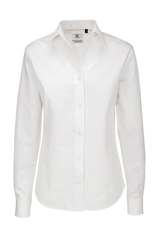 B &amp; C Sharp LSL/women Twill Shirt, White, L bedrucken, Art.-Nr. 718420005
