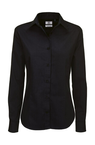 B &amp; C Sharp LSL/women Twill Shirt, Black, 2XL bedrucken, Art.-Nr. 718421017