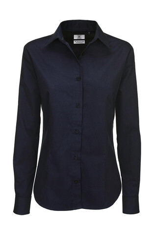 B &amp; C Sharp LSL/women Twill Shirt, Navy, M bedrucken, Art.-Nr. 718422004