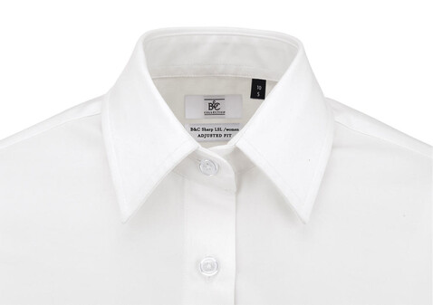 B &amp; C Sharp LSL/women Twill Shirt, White, XL bedrucken, Art.-Nr. 718420006