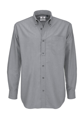 B &amp; C Oxford LSL/men Shirt, Silver Moon, S bedrucken, Art.-Nr. 720421453