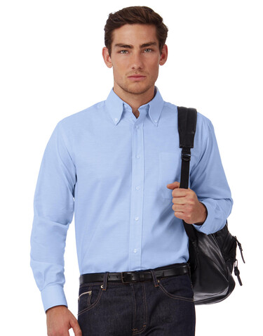 B &amp; C Oxford LSL/men Shirt, White, S bedrucken, Art.-Nr. 720420003