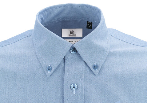B &amp; C Oxford LSL/men Shirt, White, S bedrucken, Art.-Nr. 720420003
