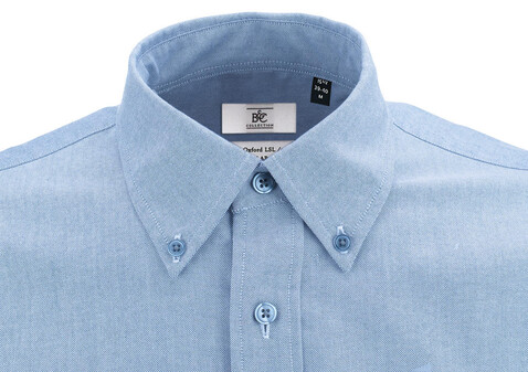 B &amp; C Oxford SSL/men Shirt, Black, S bedrucken, Art.-Nr. 721421013