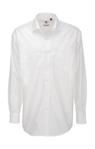 B &amp; C Heritage LSL/men Poplin Shirt, White, S bedrucken, Art.-Nr. 724420003