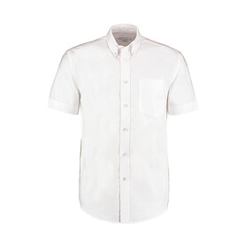 Kustom Kit Classic Fit Workwear Oxford Shirt SSL, White, S bedrucken, Art.-Nr. 731110001