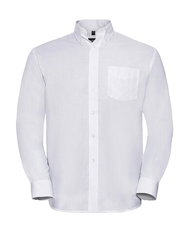 Russell Europe Oxford Shirt LS, White, 2XL bedrucken, Art.-Nr. 732000005