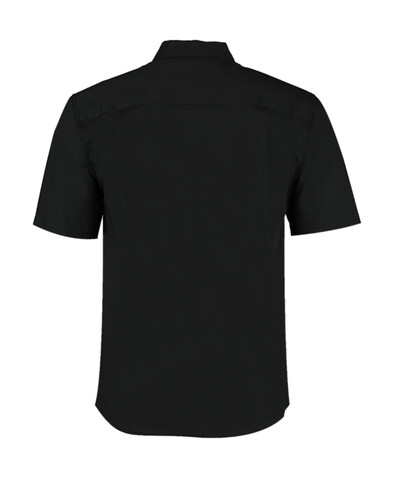 Kustom Kit Tailored Fit Mandarin Collar Shirt SSL, Black, S bedrucken, Art.-Nr. 744111013