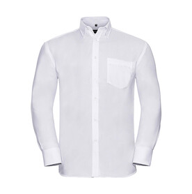 Russell Europe Men`s LS Ultimate Non-iron Shirt, White, S/15&amp;quot; bedrucken, Art.-Nr. 756000001
