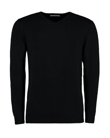 Kustom Kit Classic Fit Arundel V Neck Sweater, Black, XXS bedrucken, Art.-Nr. 762111011