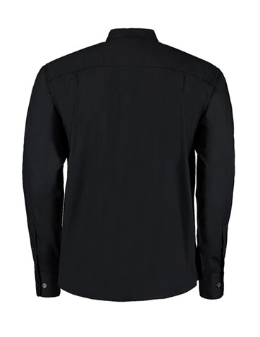 Kustom Kit Tailored Fit Mandarin Collar Shirt, Black, S bedrucken, Art.-Nr. 764111013