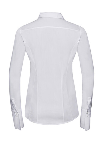 Russell Europe Ladies` LS Ultimate Stretch Shirt, White, XS (34) bedrucken, Art.-Nr. 768000002