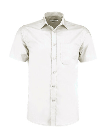 Kustom Kit Tailored Fit Poplin Shirt SSL, White, XS bedrucken, Art.-Nr. 770110002