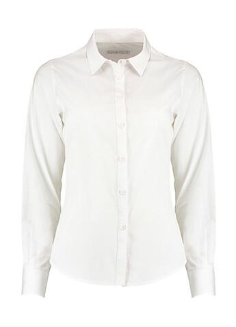 Kustom Kit Women`s Tailored Fit Poplin Shirt, White, XS bedrucken, Art.-Nr. 773110002