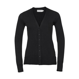 Russell Europe Ladies` V-Neck Knitted Cardigan, Black, 2XS bedrucken, Art.-Nr. 774001011 Russell Europe Ladies` V-Neck Knitted Cardigan, Black, 2XS bedrucken, Art.-Nr. 774001011