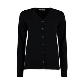 Kustom Kit Women`s Classic Fit Arundel V Neck Cardigan, Black, 2XS bedrucken, Art.-Nr. 774111011